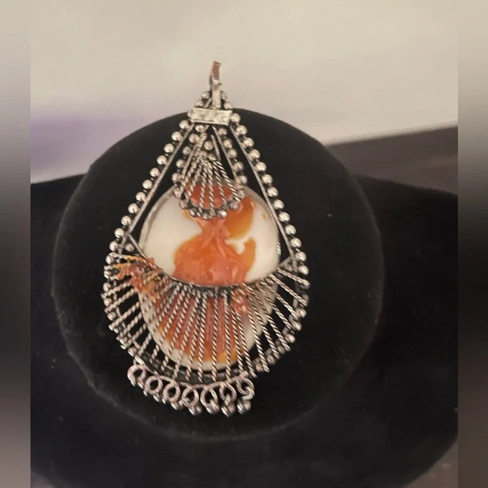Vintage Silver and Purple Pendant - Picture 2 of 3